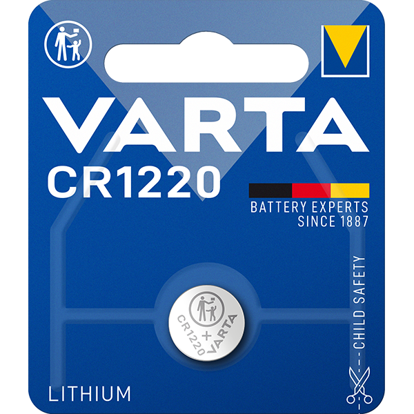 Pile bouton lithium 3 V Ø 12,5 mm H 2 mm CR1220 - VARTA