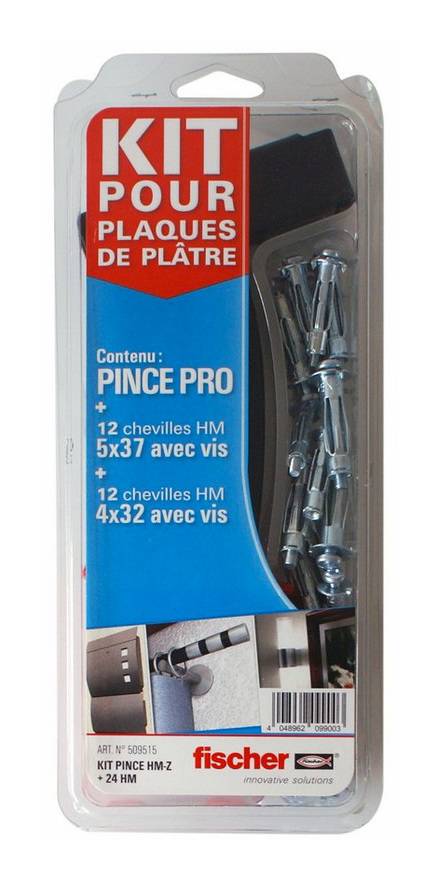 Kit pince chevilles métalliques corps creux HM 24 pcs - FISCHER