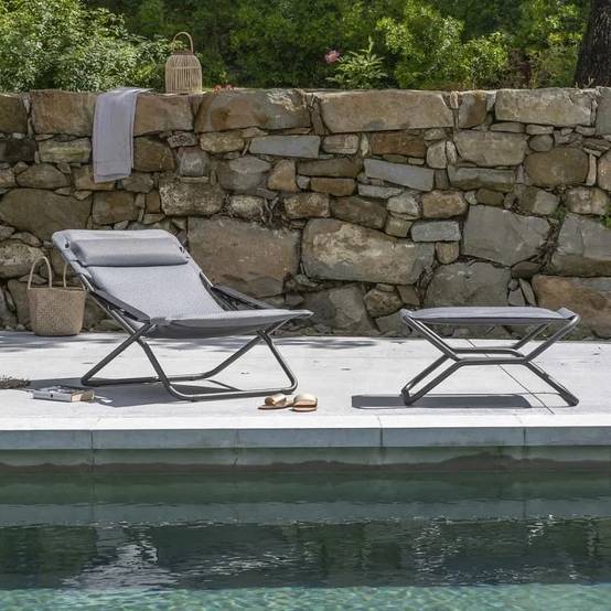Lafuma-Mobilier - Transat Transabed Matelas BeComfort Argent LAFUMA - Image 1