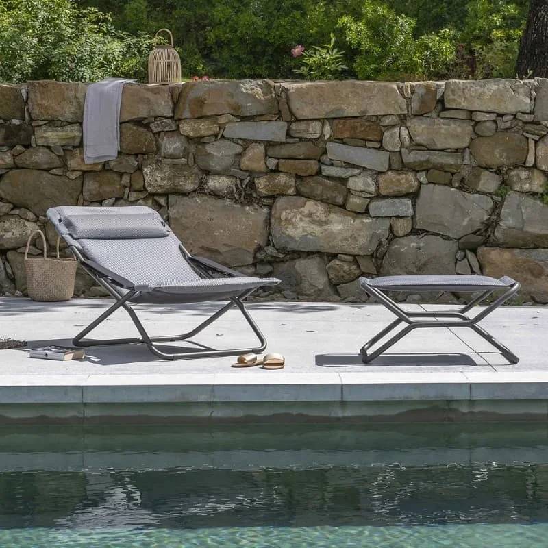 Lafuma-Mobilier - Transat Transabed Matelas BeComfort Argent LAFUMA - Image 1