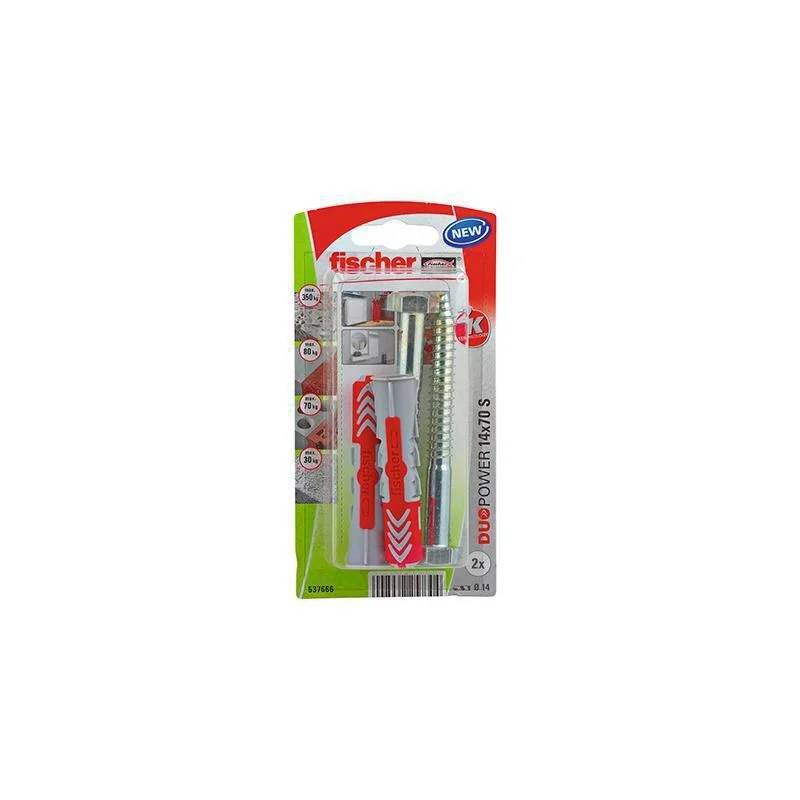 Cheville bimatière nylon rouge/gris 14x70mm DUOPOWER - FISCHER - Image 1