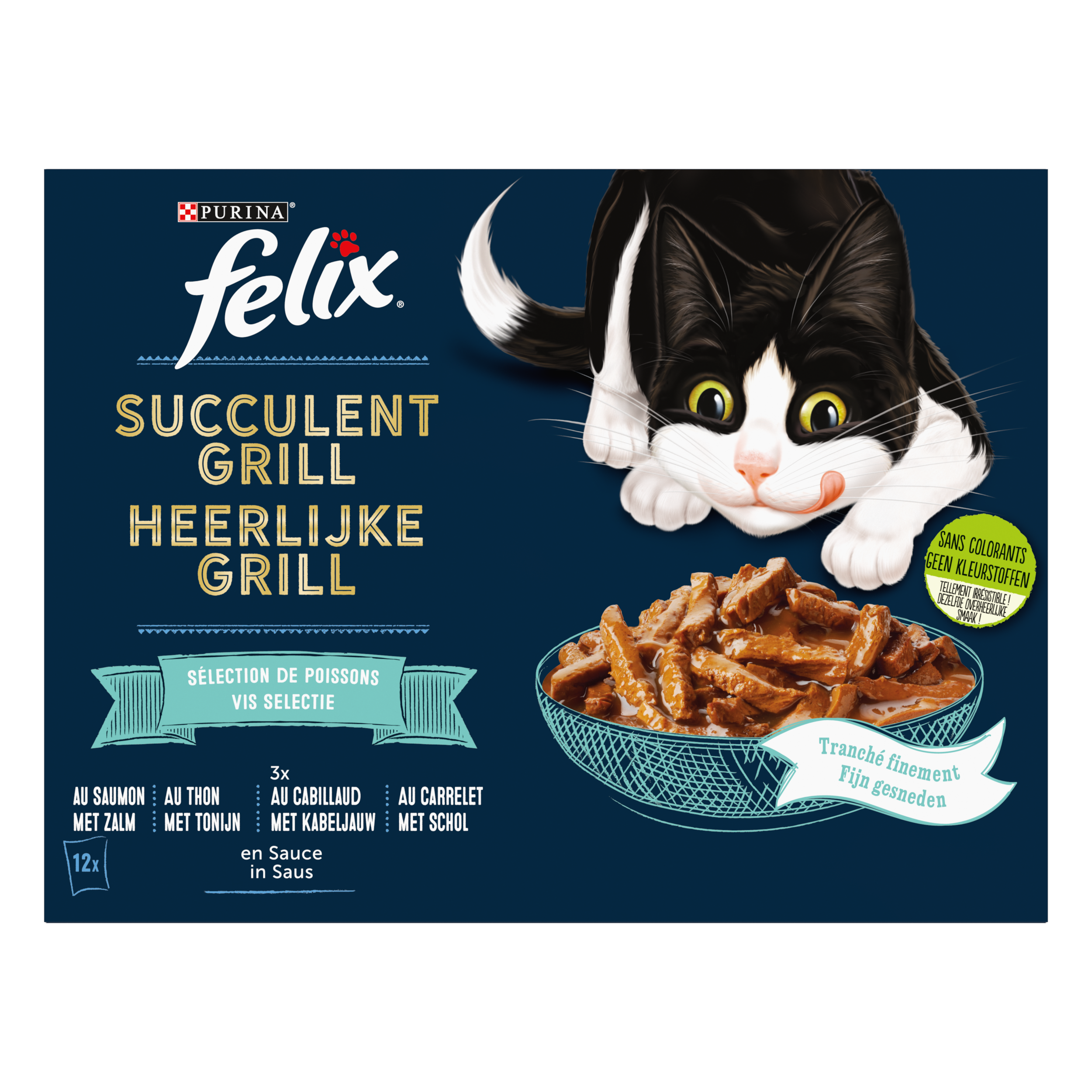 Purina One - Pâtées chat Adulte Succulent Grill Poisson Thon Cabillaud 12x80g – FELIX - Image 5