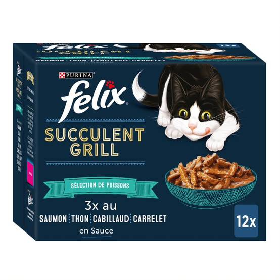 Purina One - Pâtées chat Adulte Succulent Grill Poisson Thon Cabillaud 12x80g – FELIX - Image 7