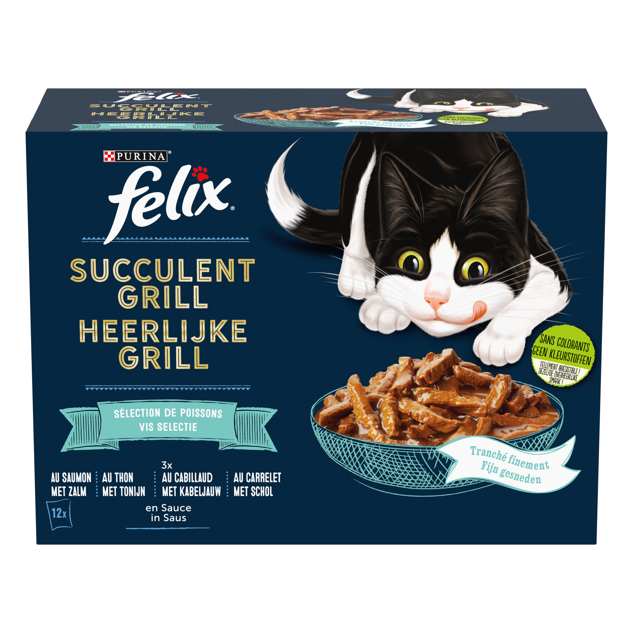 Purina One - Pâtées chat Adulte Succulent Grill Poisson Thon Cabillaud 12x80g – FELIX - Image 8