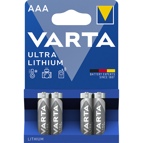 Piles LR03 AAA ultra lithium 1,5V VARTA