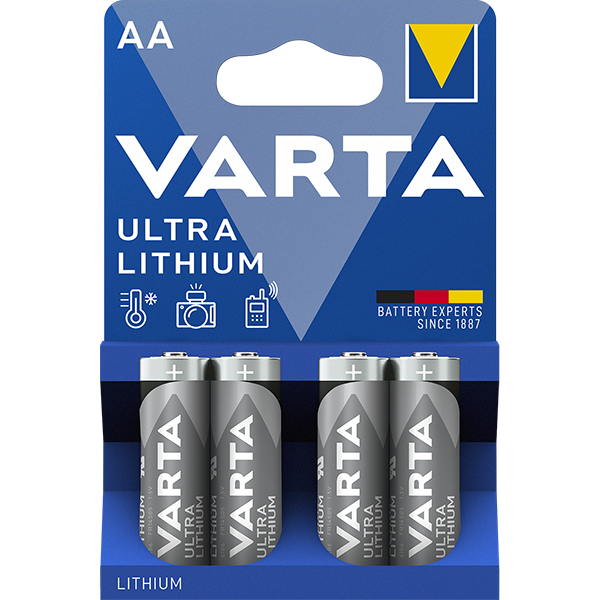 Pack 4 piles lithium non-rechargeables AA 1,5 V - VARTA - Image 1