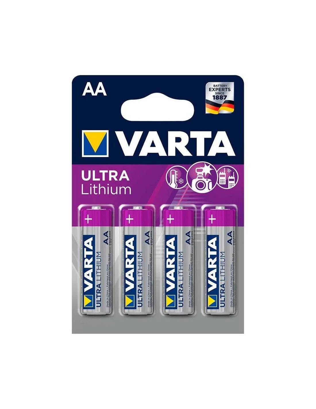 Pack 4 piles lithium non-rechargeables AA 1,5 V - VARTA - Image 4