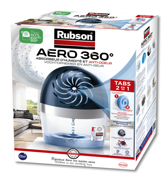 Absorbeur d'humidité recharge plastique recyclé 20 m² - RUBSON - Image 2