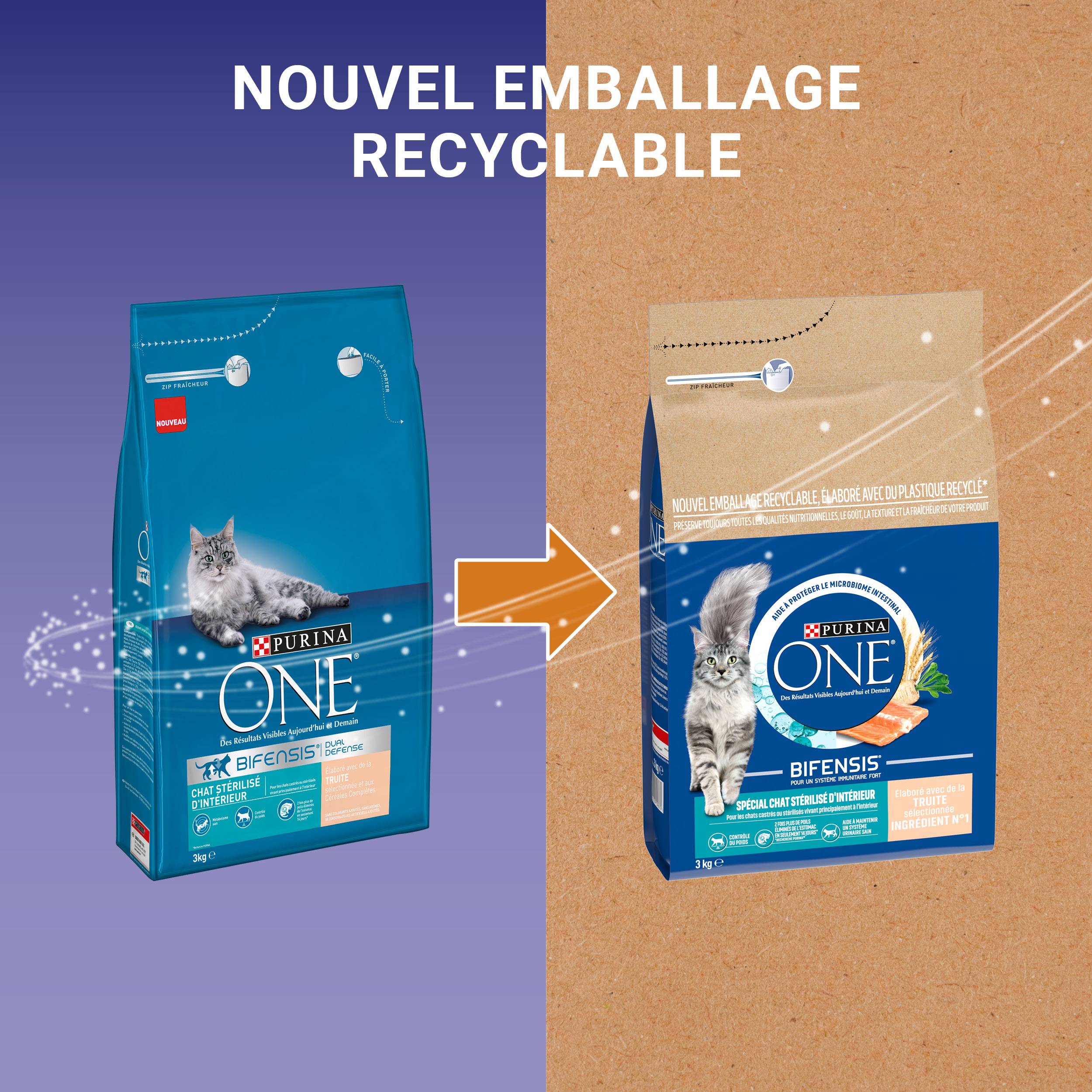 Purina One - Croquettes chat d'Intérieur Stérilisé Truite 3 kg - PURINA ONE - Image 6