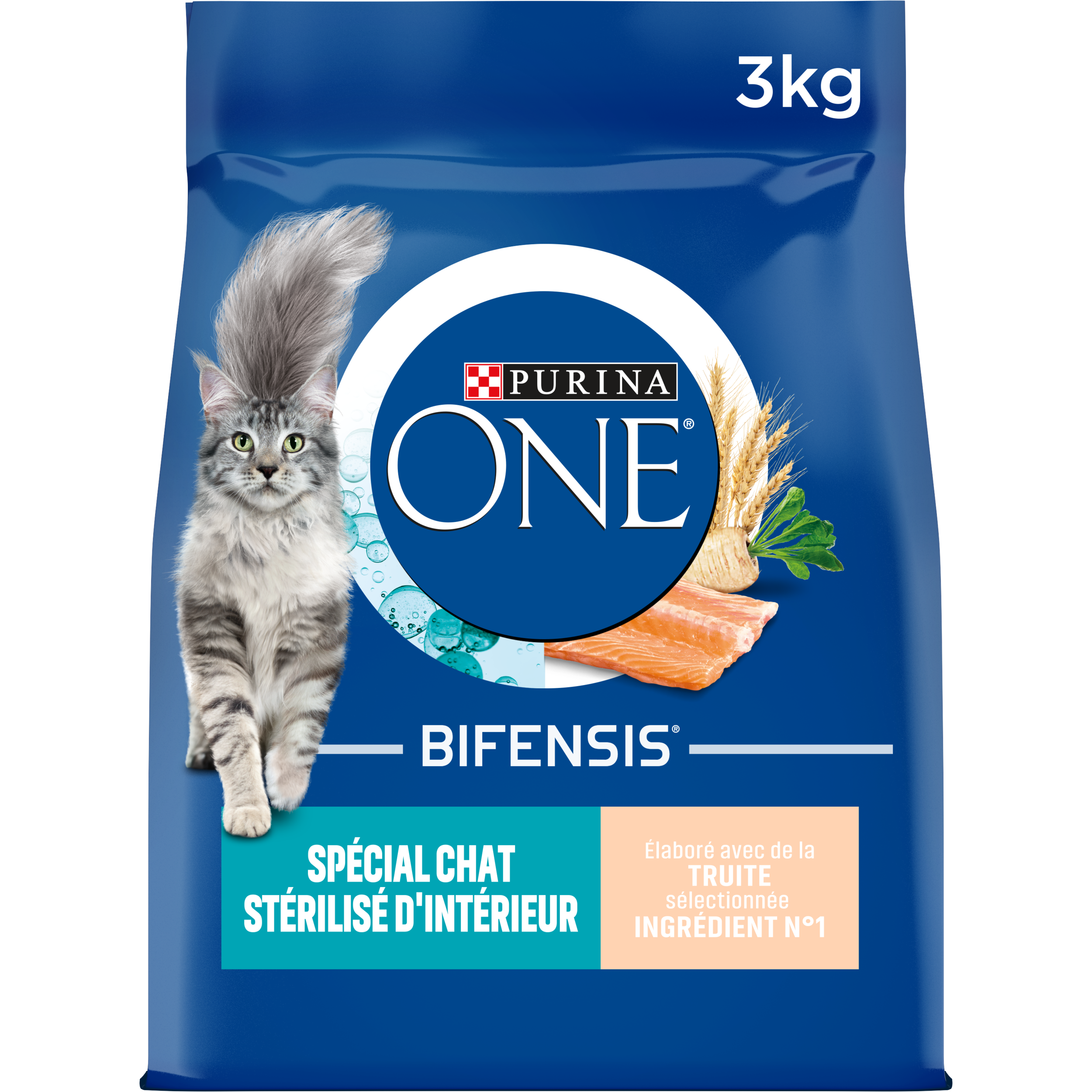 Purina One - Croquettes chat d'Intérieur Stérilisé Truite 3 kg - PURINA ONE