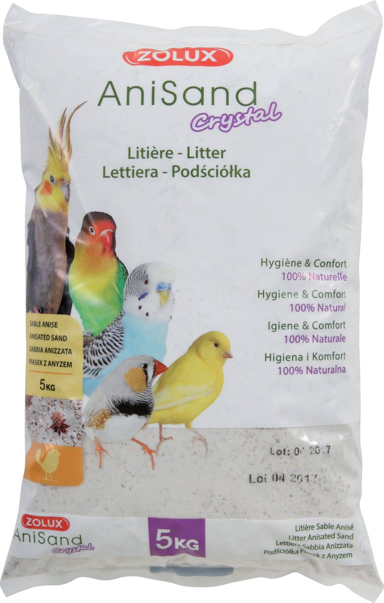 Zolux - Litière pour oiseaux fond de cage sable coquillages anis - ZOLUX
