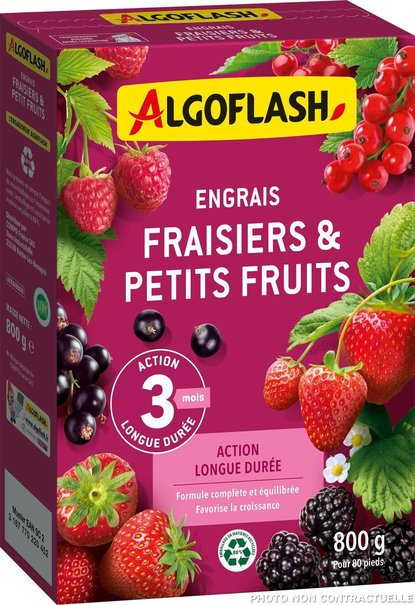 Algoflash - Engrais fraises et petits fruits action prolongée 800 g - Algoflash