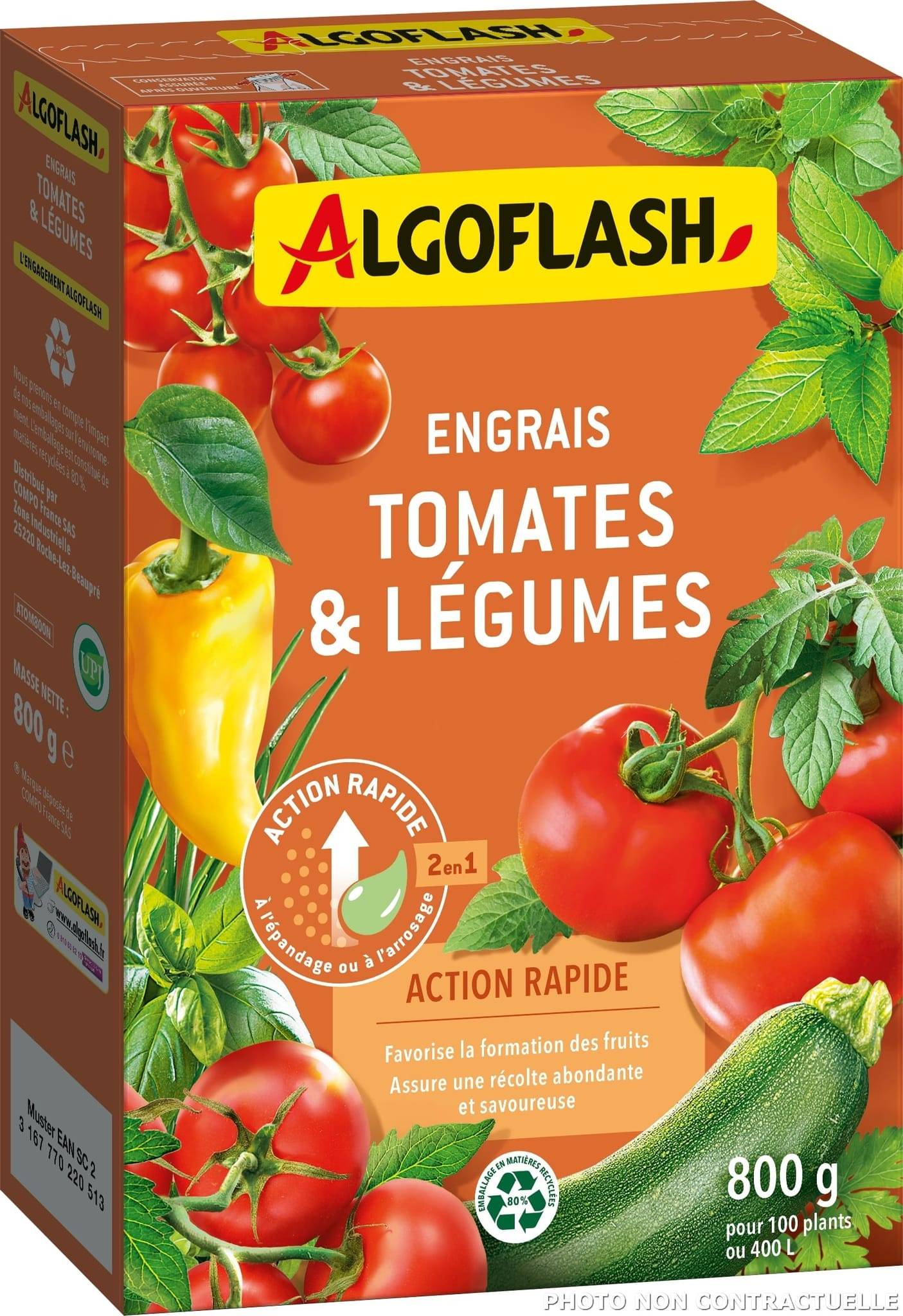 Algoflash - Engrais tomates et légumes action rapide 800 g - Algoflash