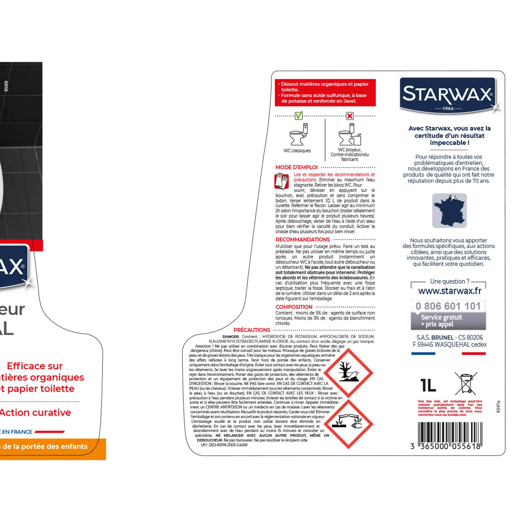 Starwax - Déboucheur WC avec Javel - STARWAX - Image 3