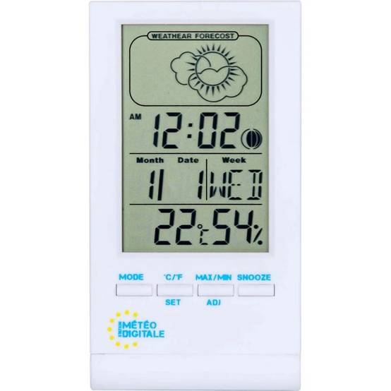 Stil - Station météo électronique intérieure plastique blanc H. 1,10 x L. 10,50 x P. 5,80 cm - Stil - Image 1