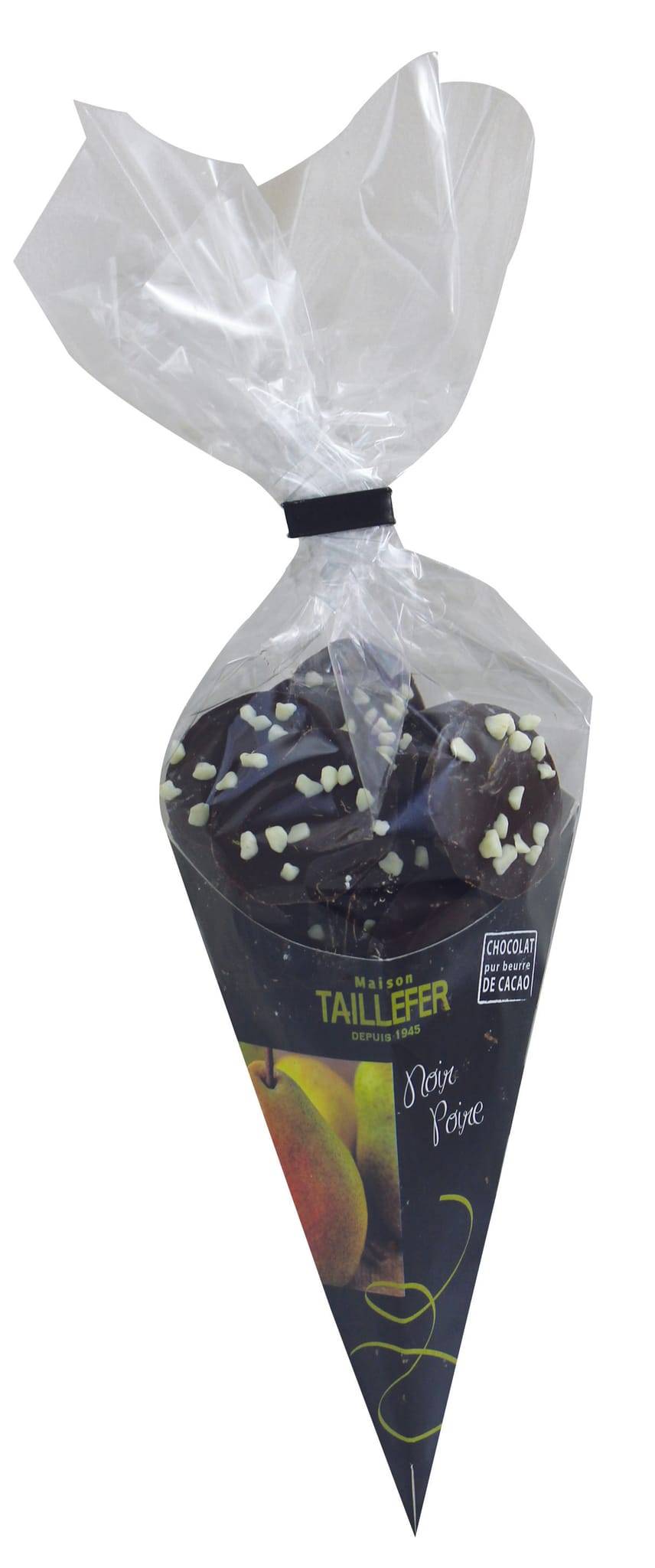 Maison Taillefer - Cornet chocolat noir fourrage poire 150g