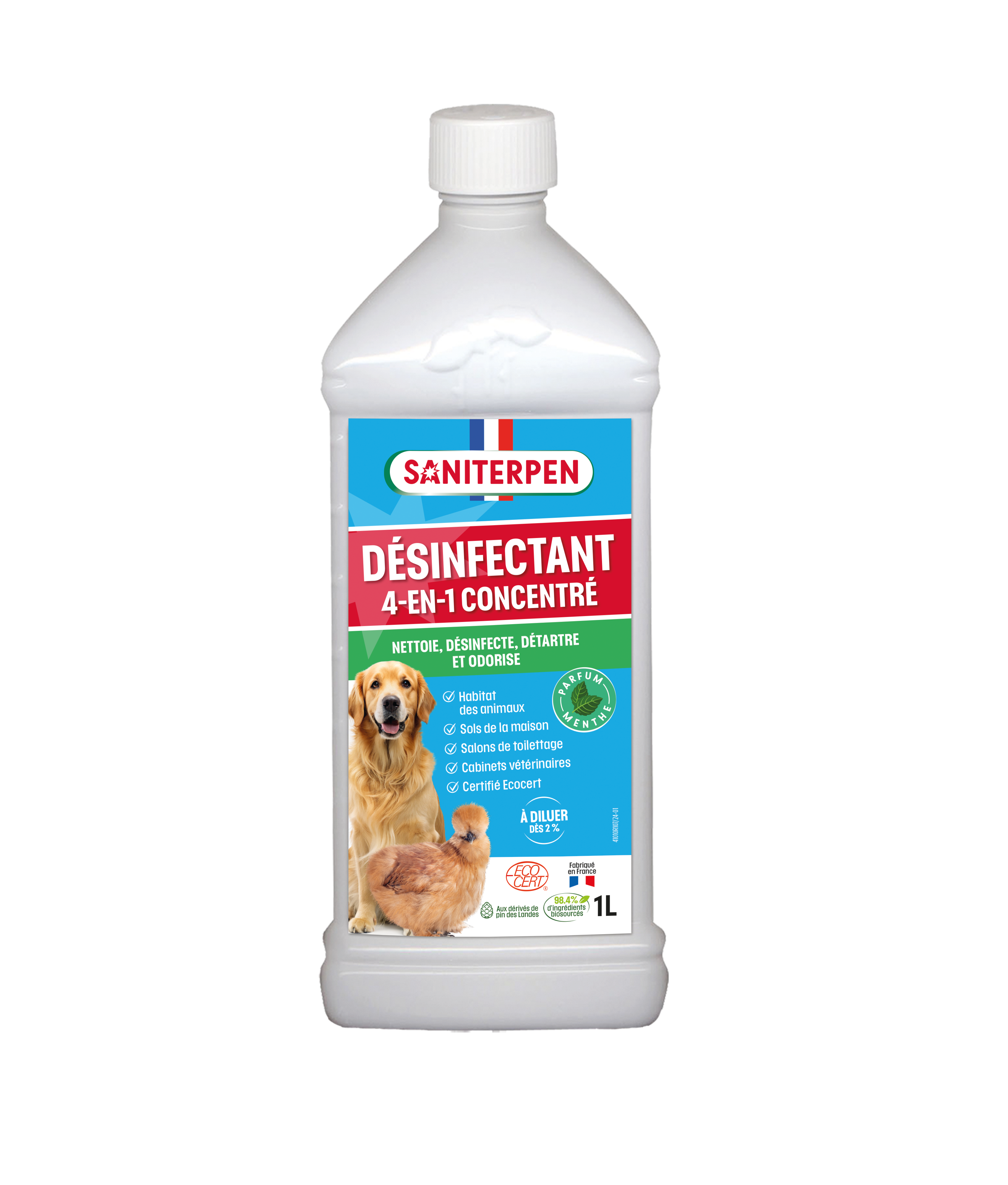 Saniterpen - Désinfectant 4 en 1 Concentré 1L - Saniterpen