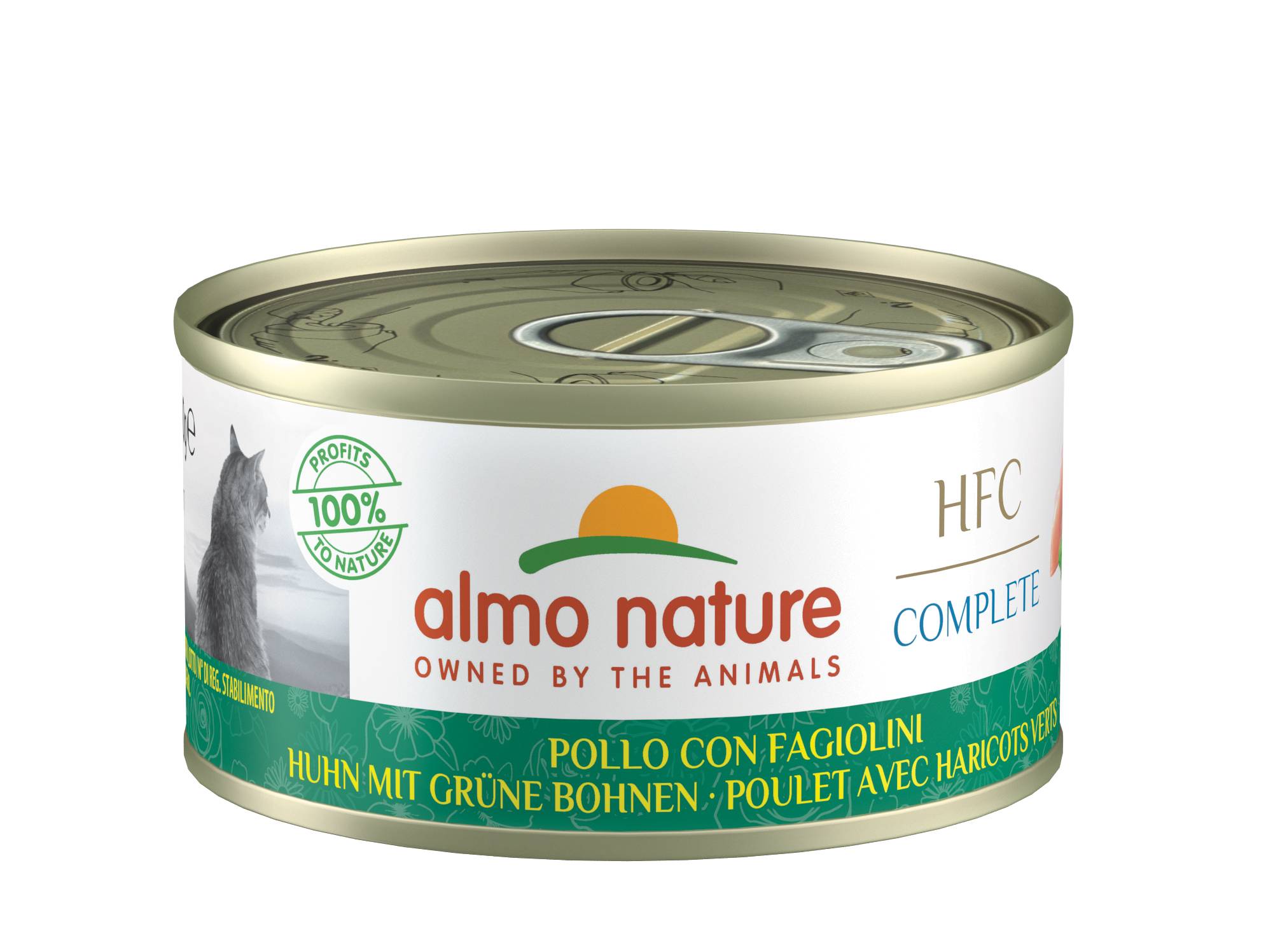 Almo Nature - Pâtée complète HFC sans céréales chat complete au poulet haricots verts - boîte 70 gr - ALMO NATURE - Image 1