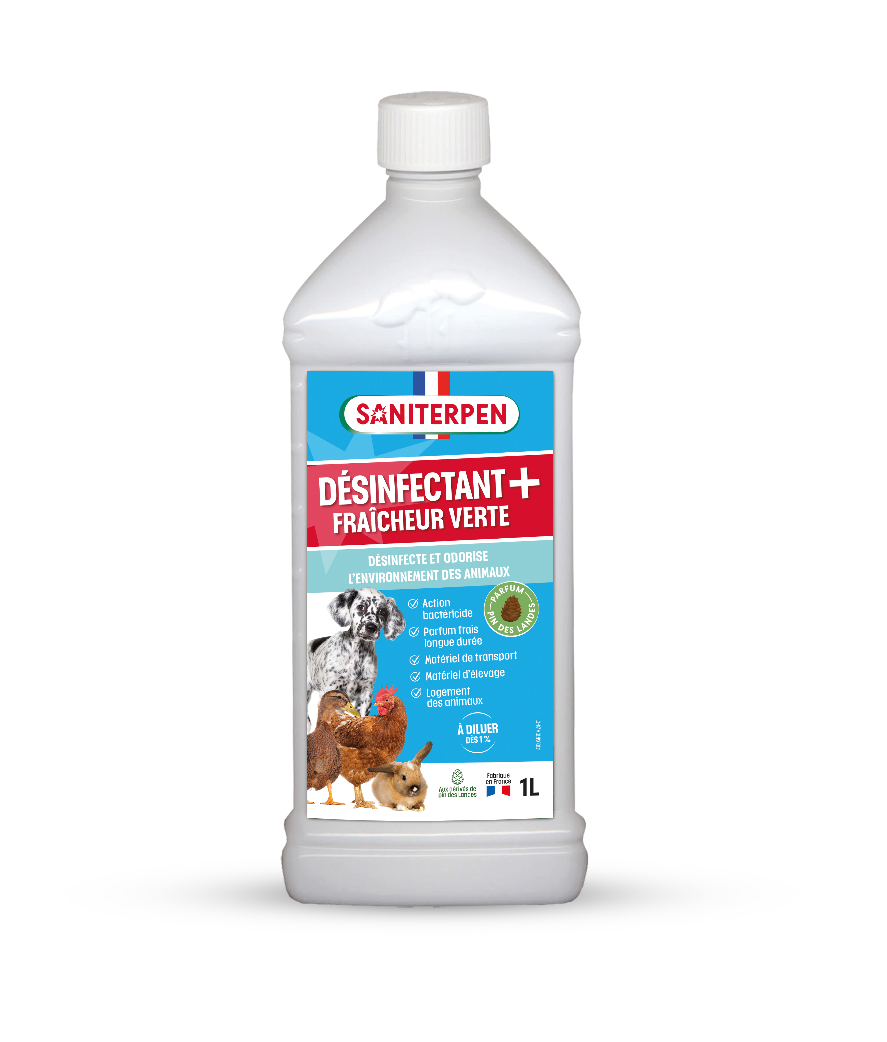 Saniterpen - Désinfectant Plus Fraîcheur Verte 1L - Saniterpen