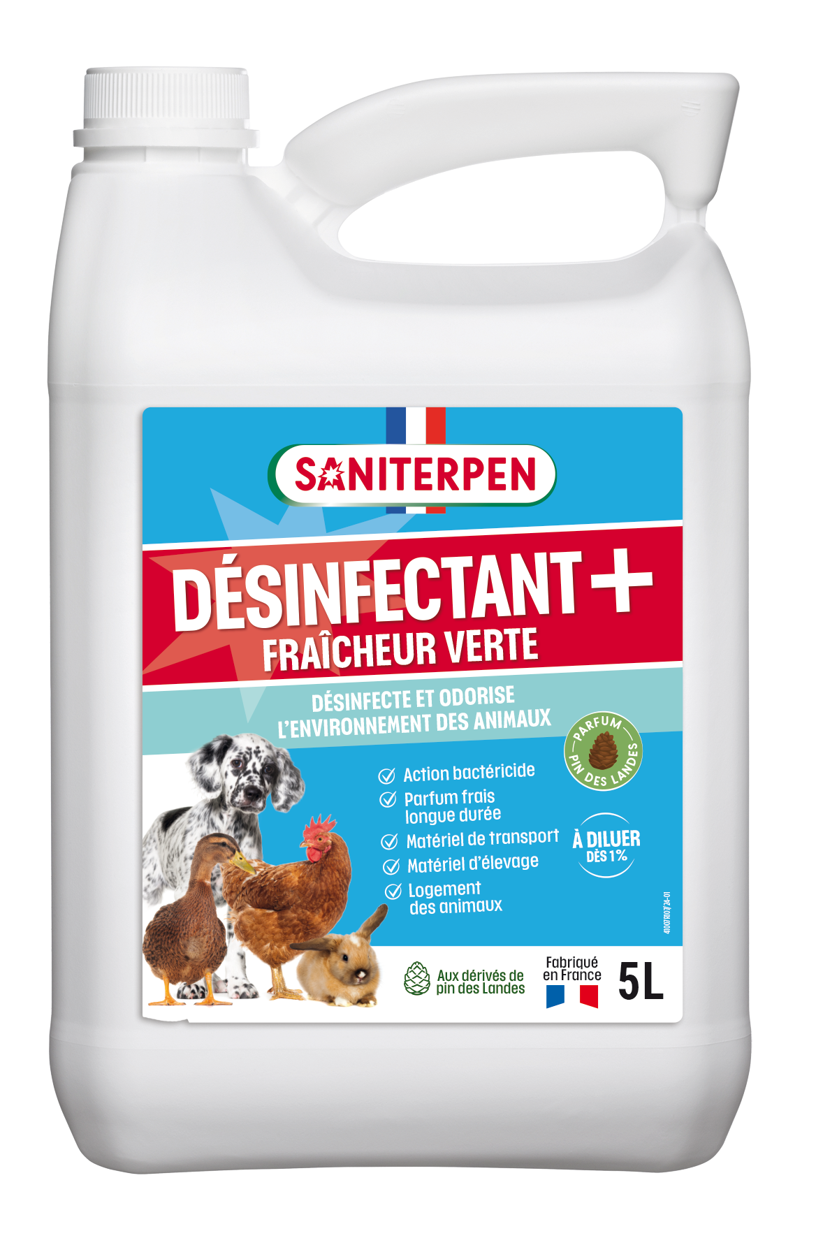Saniterpen - Désinfectant Plus Fraîcheur Verte 5L - Saniterpen
