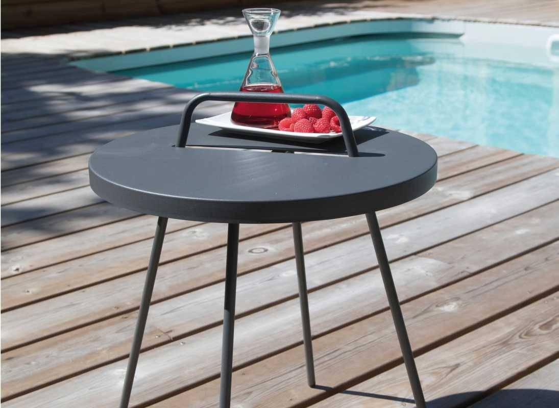 Table basse Flower acier gris Ø44 cm H.51 cm - Pro loisirs - Image 3