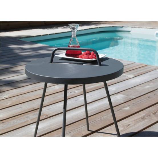 Table basse Flower acier gris Ø44 cm H.51 cm - Pro loisirs - Image 8