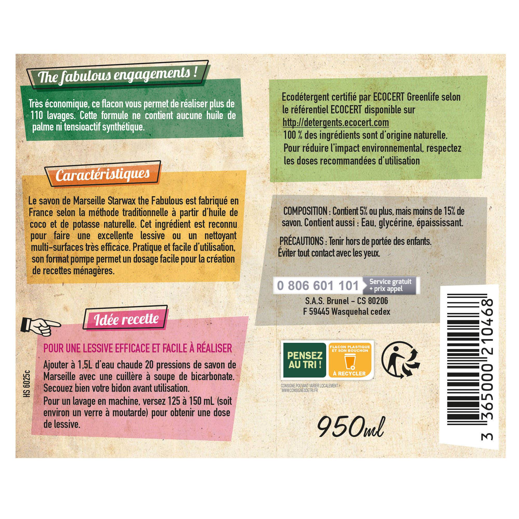 Starwax Fabulous - SAVON DE MARSEILLE LIQUIDE 950ML - Image 2