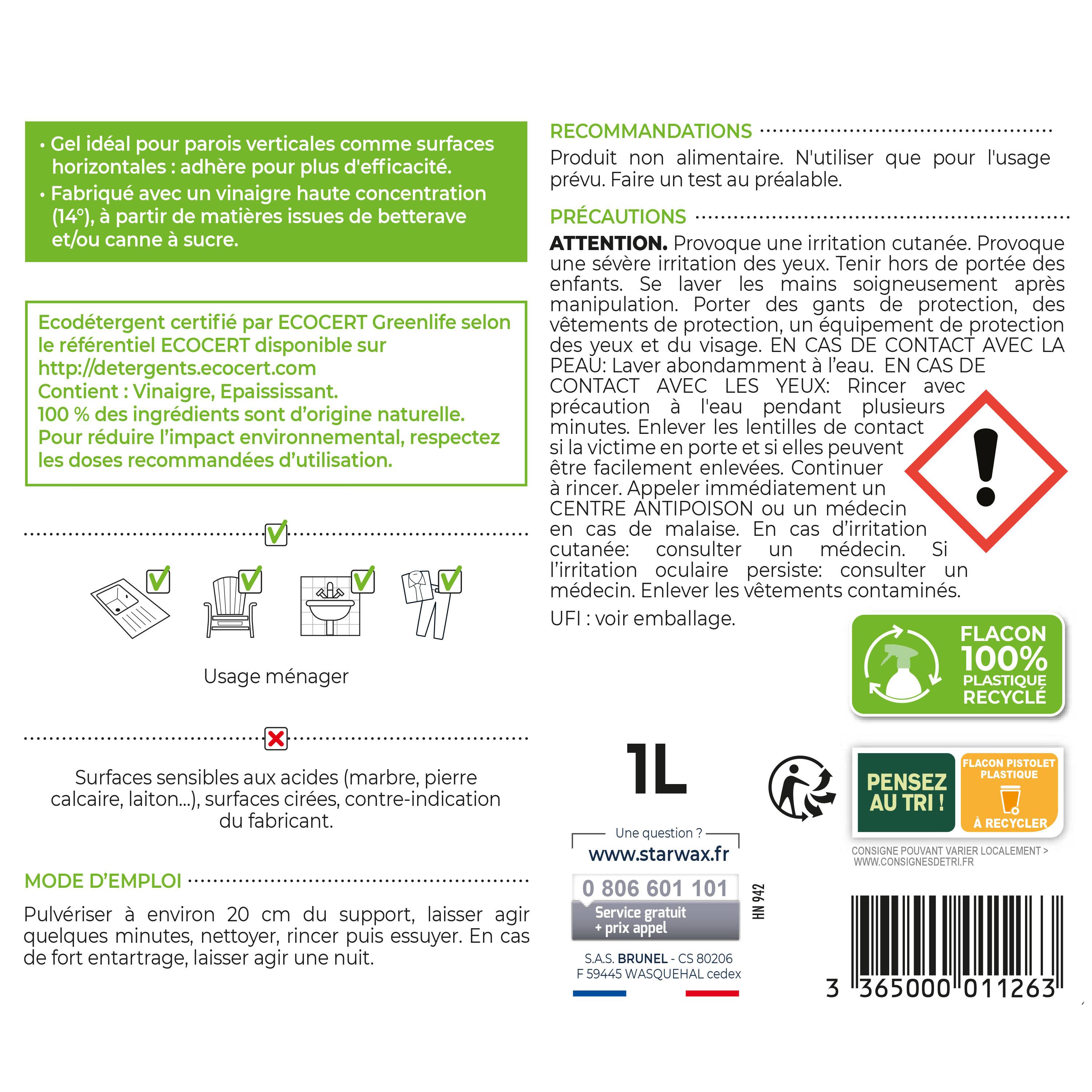Starwax Soluvert - GEL AU VINAIGRE 14° 1L - Image 2