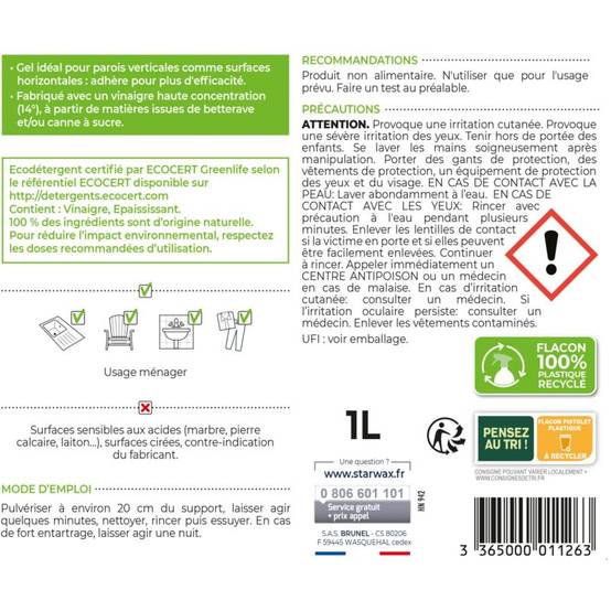 Starwax Soluvert - GEL AU VINAIGRE 14° 1L - Image 5