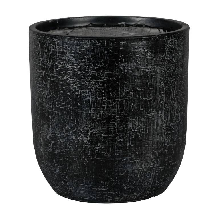 Ecloz - Pot de Jardin Rond Pierre Noir Ø 49 cm H 47 cm - ECLOZ