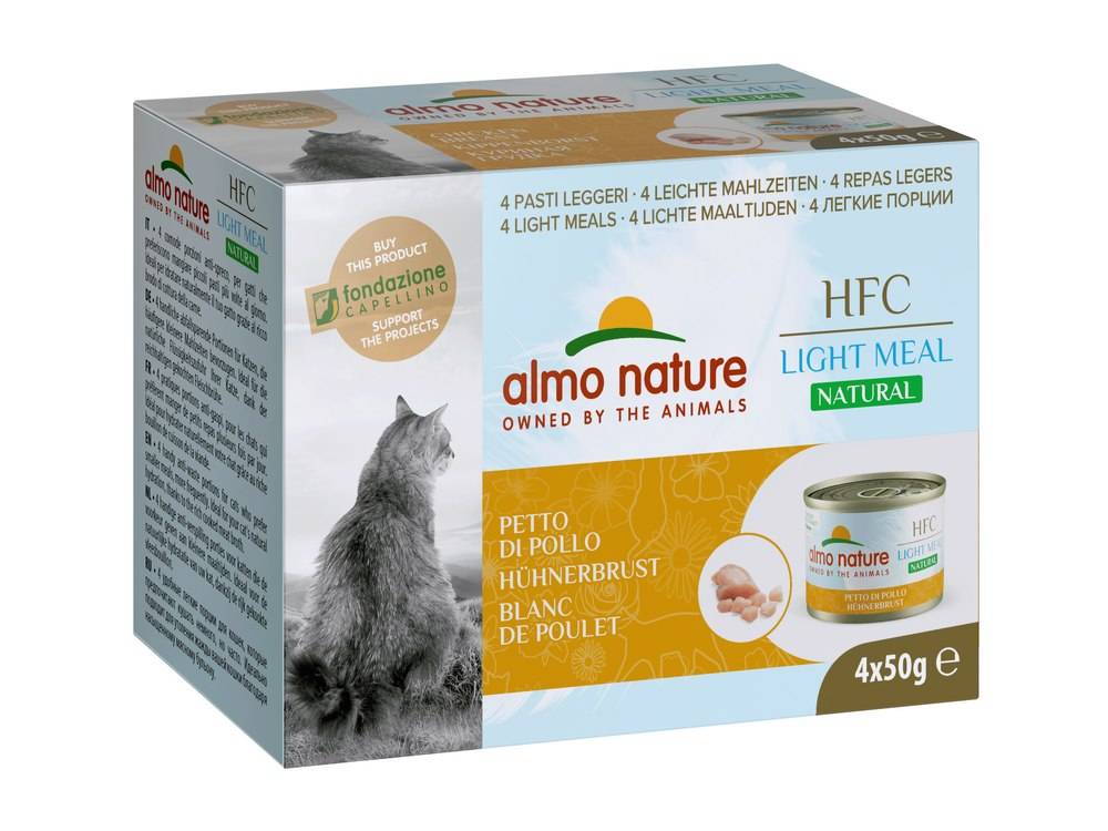 Almo Nature - Pâtée en bouillon HFC Light Meal pour chat adulte au blanc de poulet - lot 4 x 50 gr - ALMO NATURE