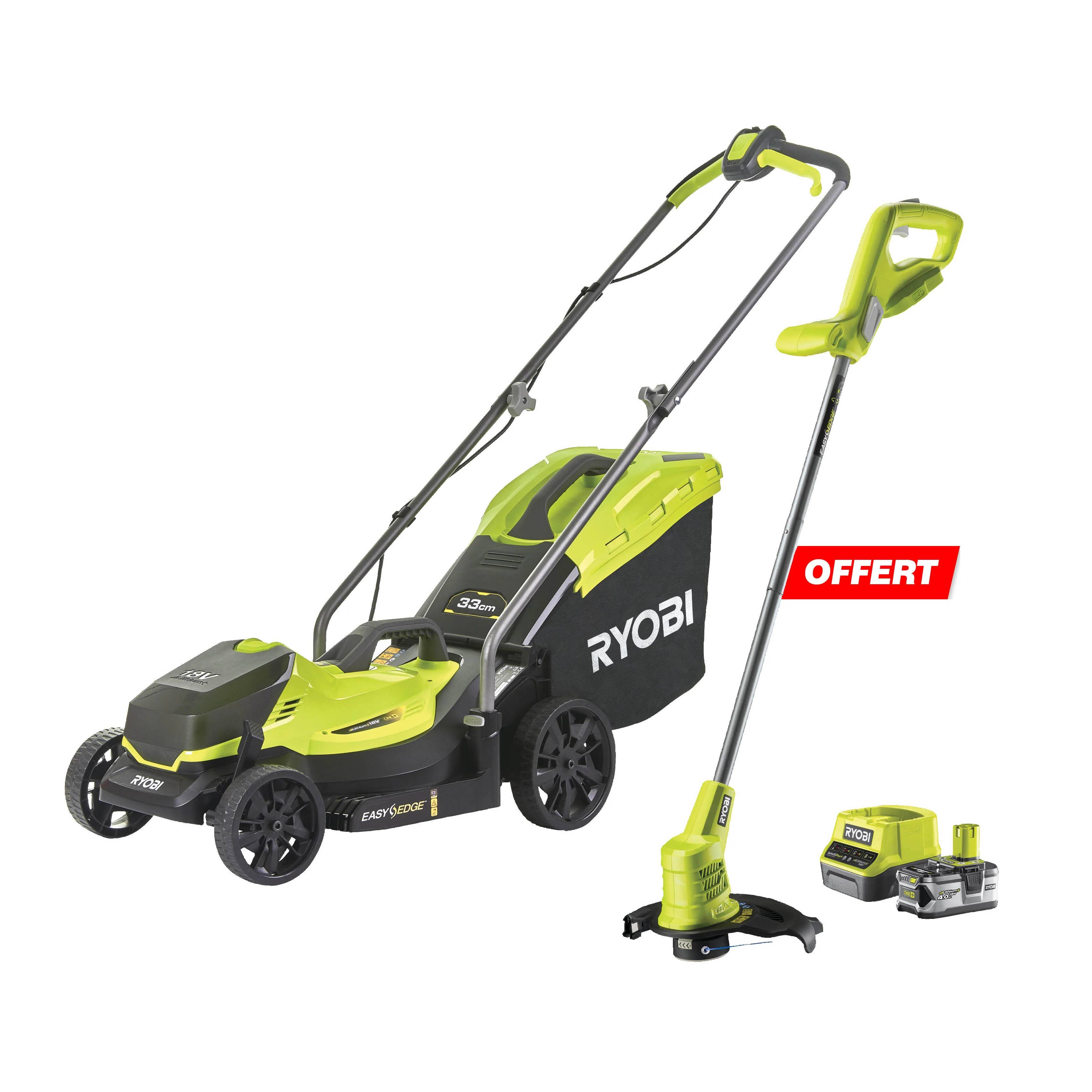 Ryobi - Pack tondeuse coupe-bordure sans fil 18V batterie et chargeur inclus  - RYOBI - Image 18