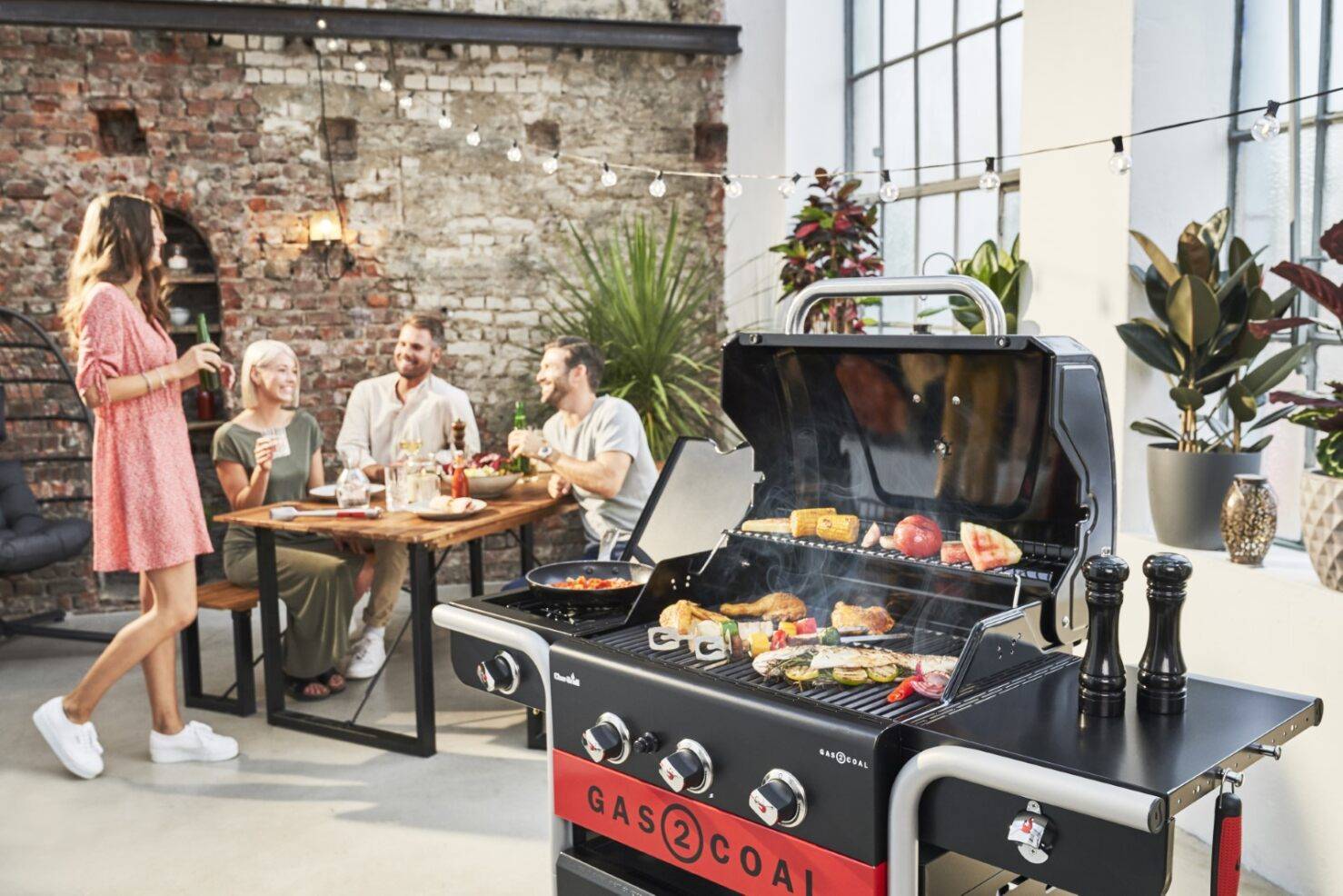 Char-broil - Barbecue Hybride Gaz & Charbon 3 Brûleurs Inox Noir 134 x 62,9 x 116,8 cm - CHAR-BROIL - Image 3