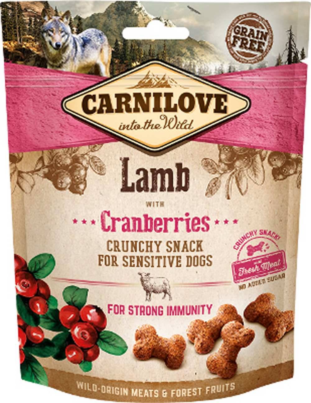 Carnilove - Friandise pour chien adulte croquante à l' agneau & cranberries - sachet 200 gr - CARNILOVE