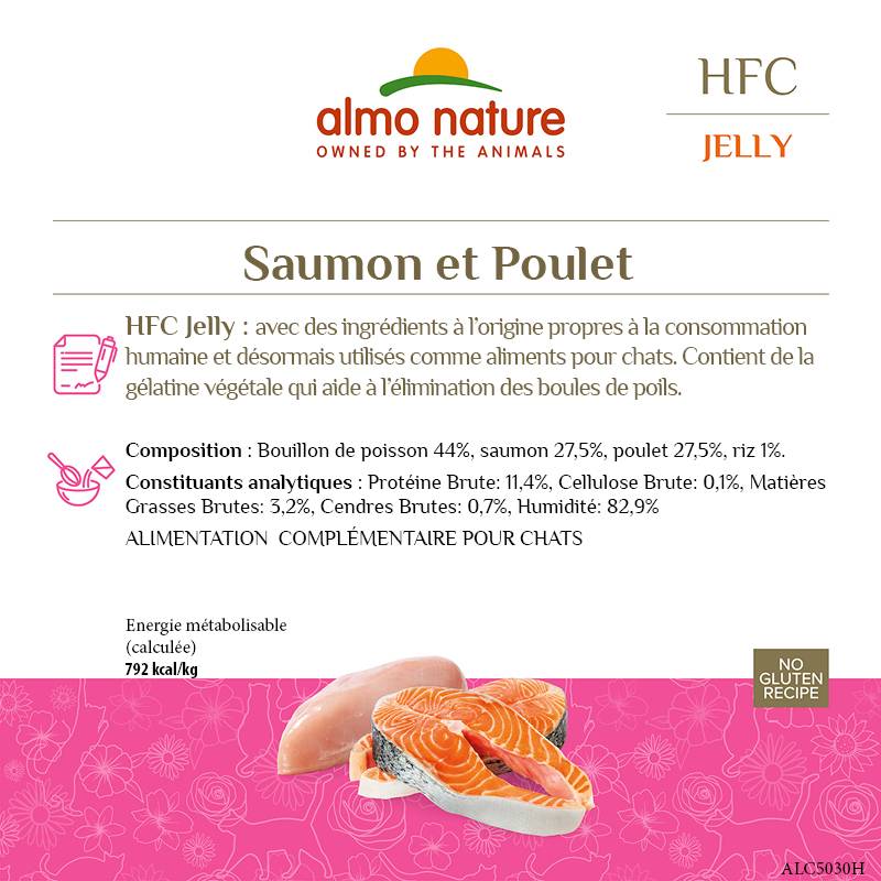 Almo Nature - Pâtée en gelée HFC pour chat saumon & poulet - boîte 70 gr - ALMO NATURE - Image 2