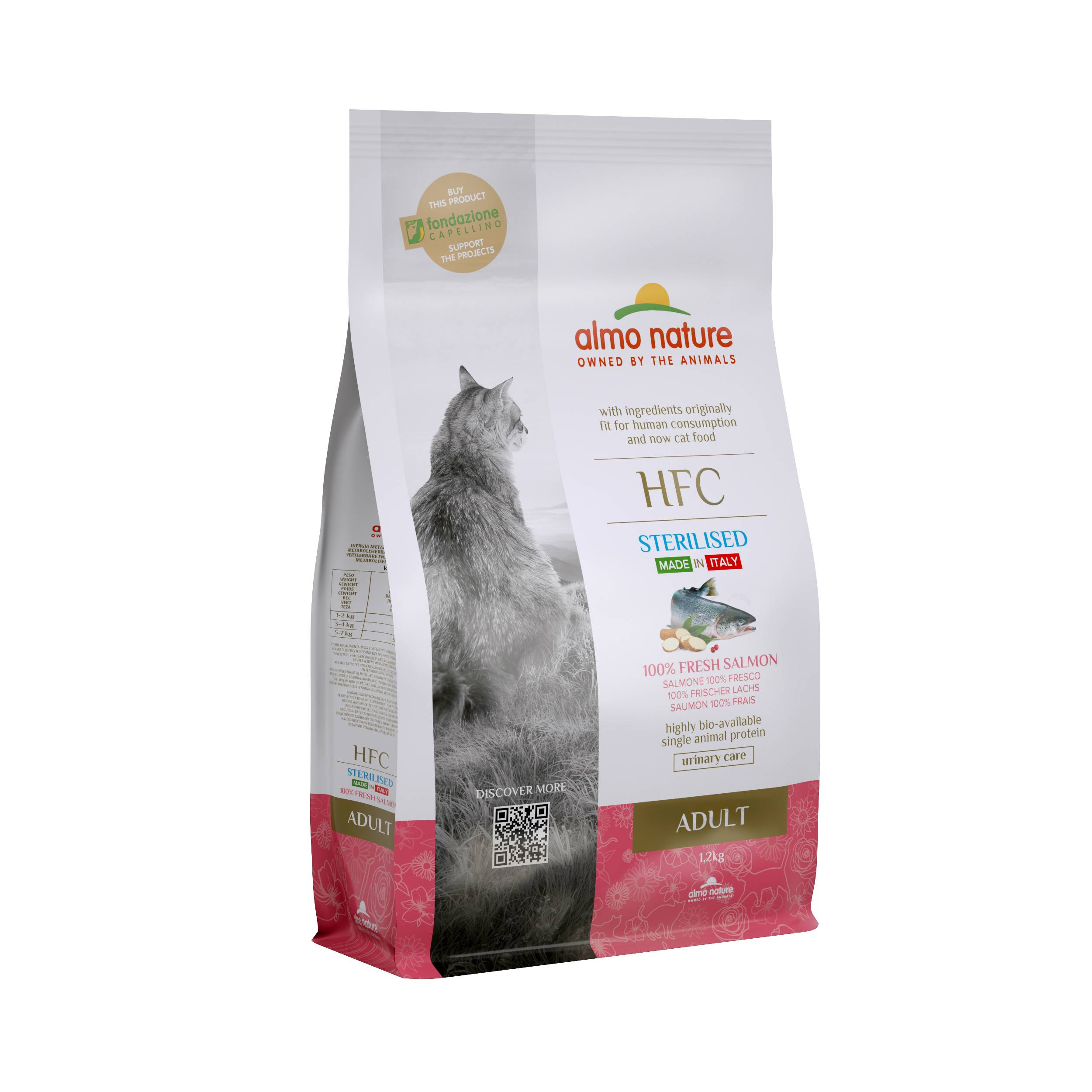 Almo Nature - Croquettes pour chat adulte stérilisé au saumon frais - sac 1,2 kg - ALMO NATURE - Image 1
