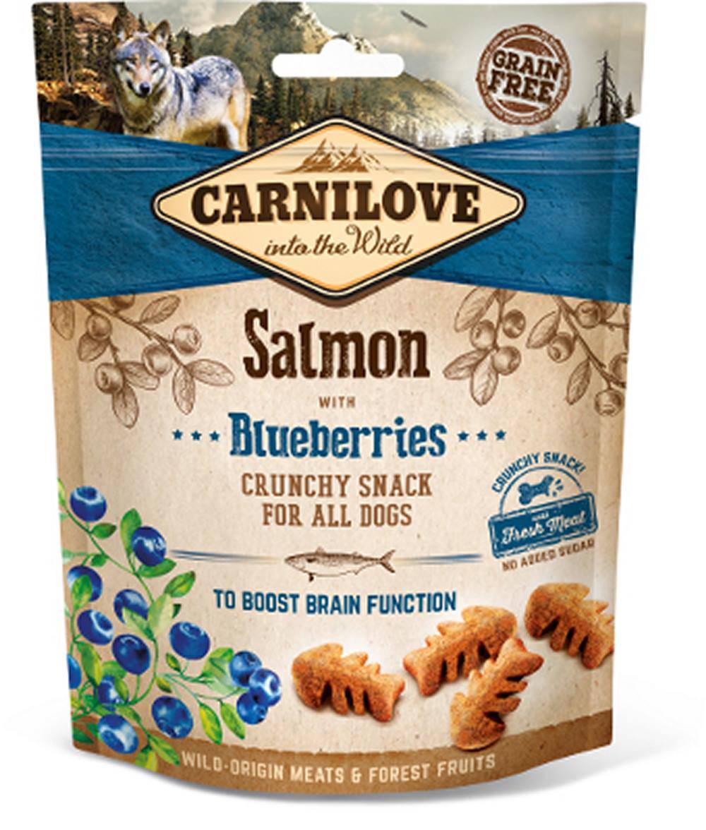 Carnilove - Friandise pour chien adulte croquante au saumon & myrtilles - sachet 200 gr - CARNILOVE