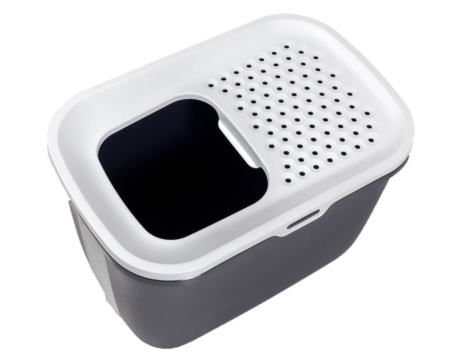 Bac à litière Hop In Plastique Anthracite 58,5 x 39 x H 39,5 cm - SAVIC - Image 1