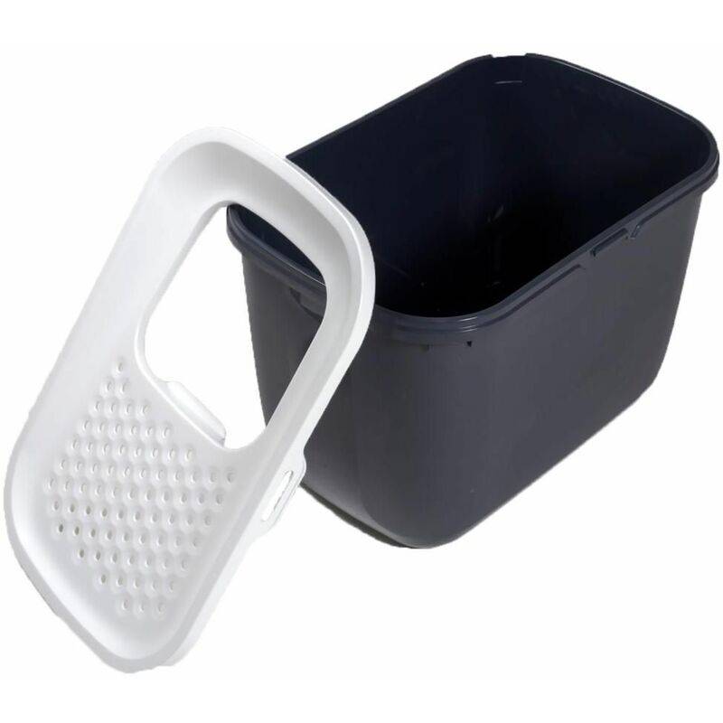 Bac à litière Hop In Plastique Anthracite 58,5 x 39 x H 39,5 cm - SAVIC - Image 4