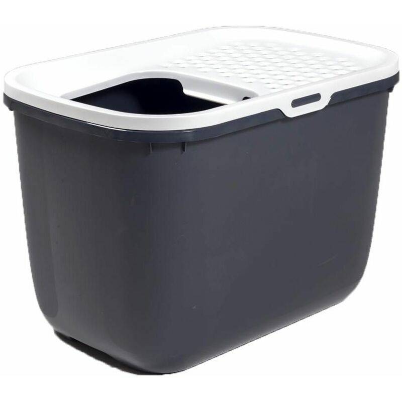 Bac à litière Hop In Plastique Anthracite 58,5 x 39 x H 39,5 cm - SAVIC - Image 8