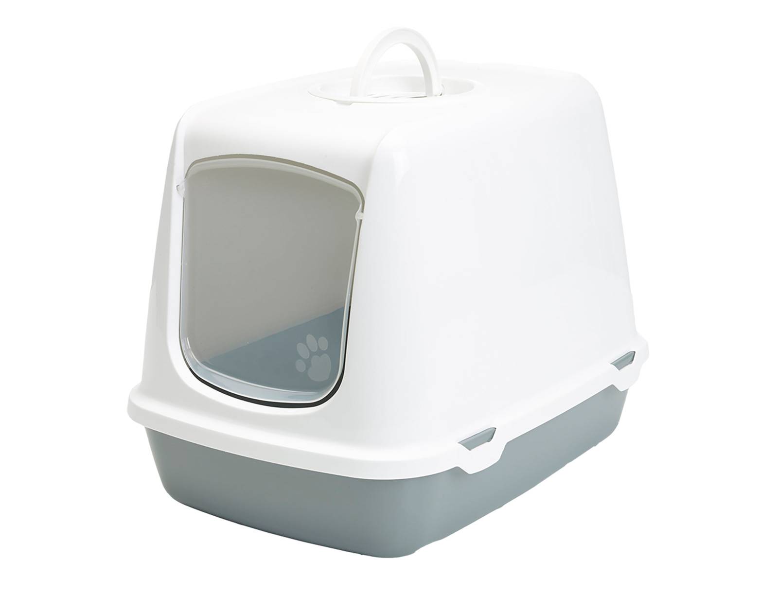 Maison de toilette plastique blanc/gris L50 x 37 x H39 cm - SAVIC - Image 3