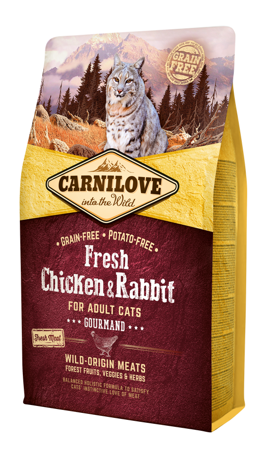 Croquettes pour chat adulte à l'appétit difficile au poulet & lapin - sac 2 kg - CARNILOVE - Image 3