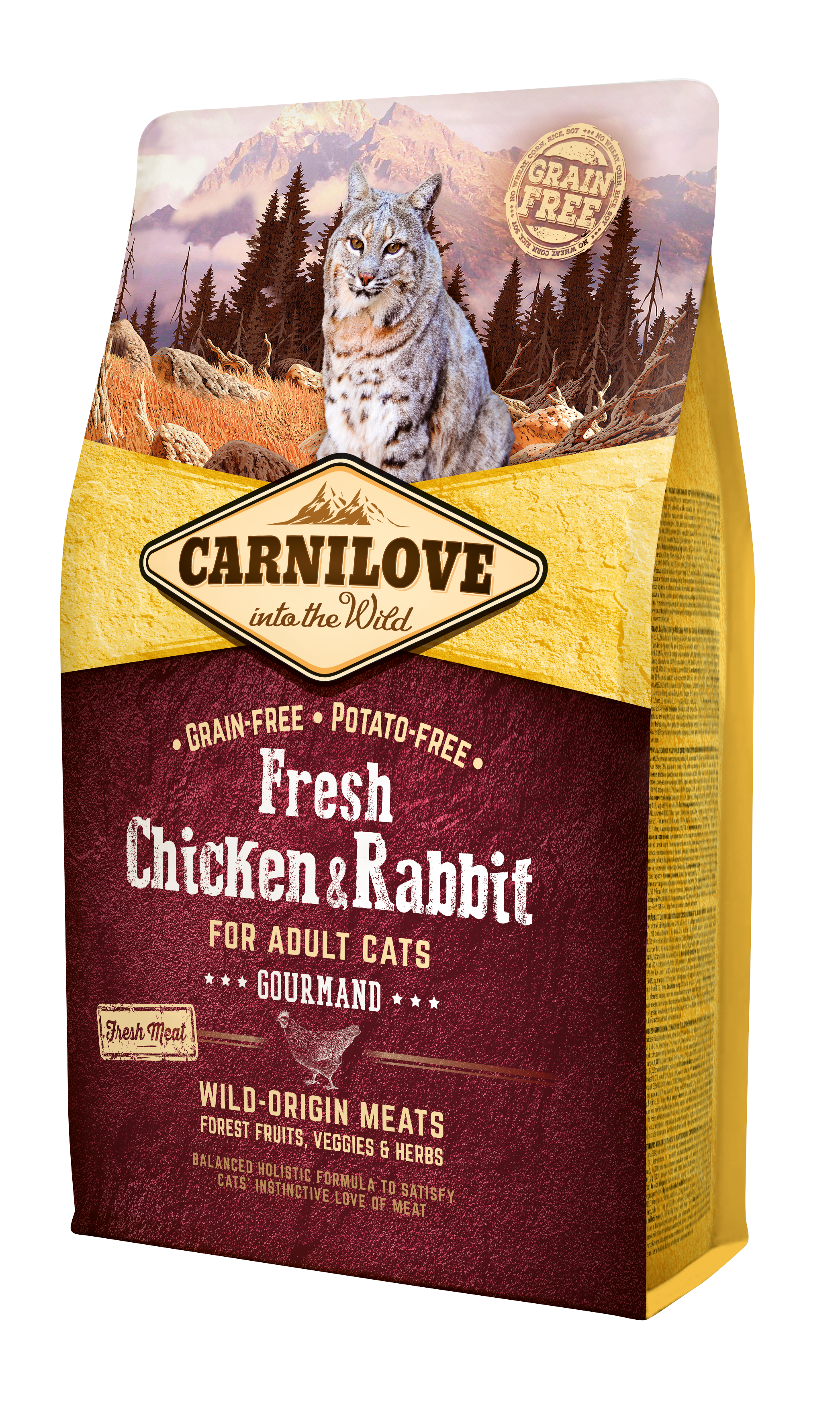 Croquettes pour chat adulte à l'appétit difficile au poulet & lapin - sac 2 kg - CARNILOVE - Image 3