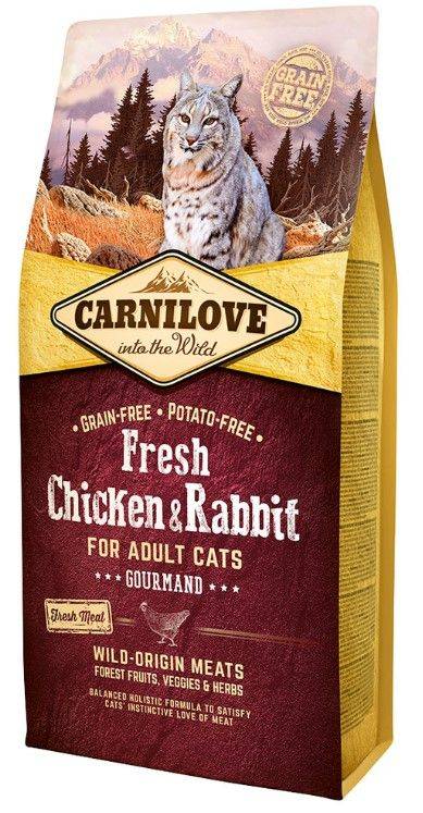 Carnilove - Croquettes pour chat adulte à l'appétit difficile au poulet & lapin - sac 6 kg - CARNILOVE