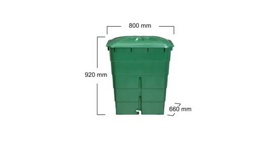 Garantia - Récupérateur d'eau de pluie 300L rectangulaire couvercle et robinet inclus vert - GARANTIA - Image 5