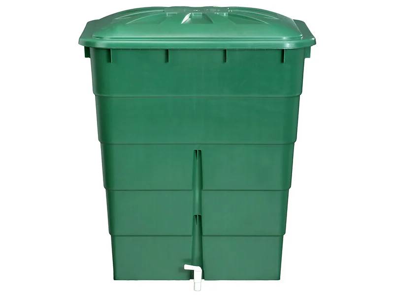Garantia - Récupérateur d'eau de pluie 300L rectangulaire couvercle et robinet inclus vert - GARANTIA