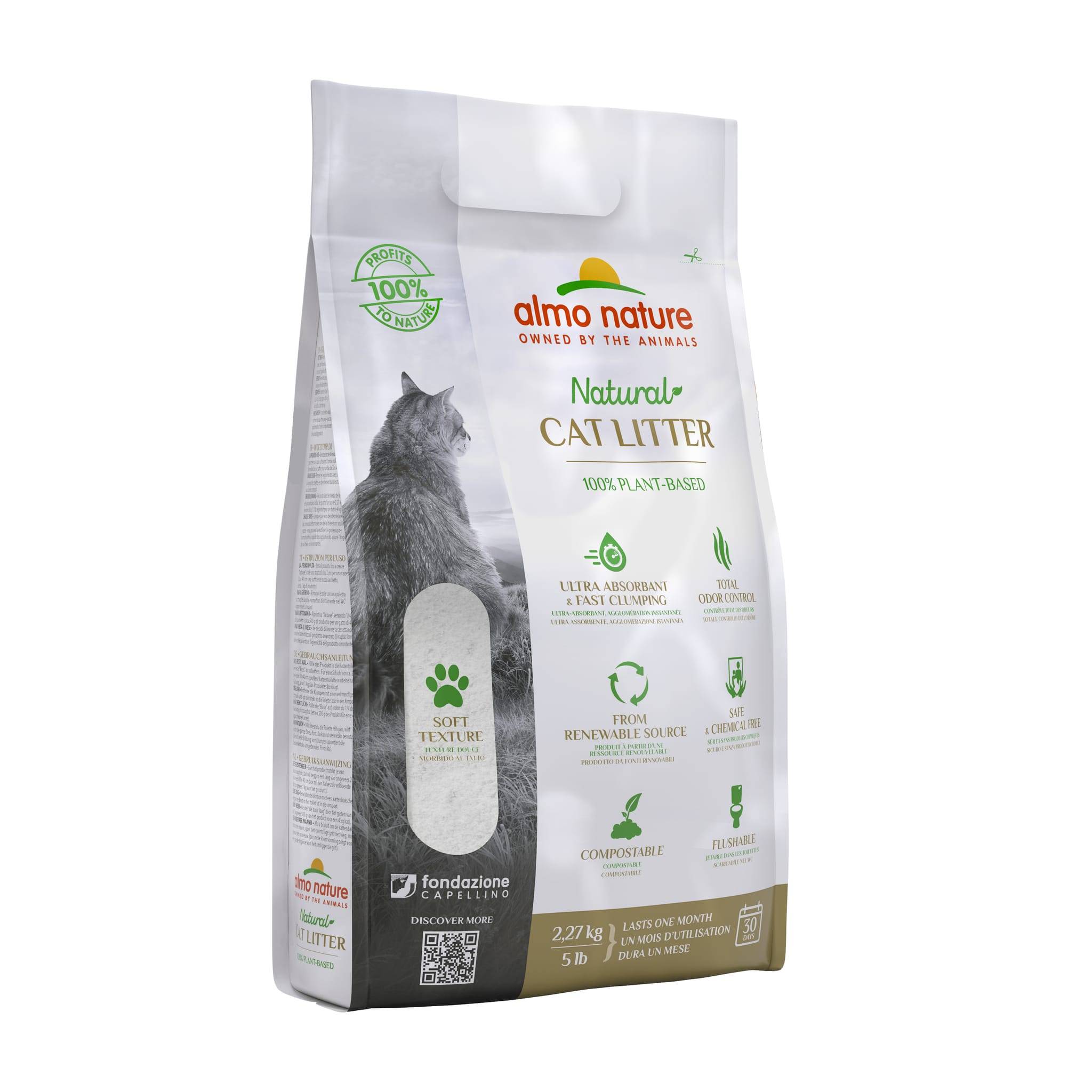 Almo Nature - Litière pour chat végétale biodégradable Catlitter 2,27 kg - ALMO NATURE - Image 1