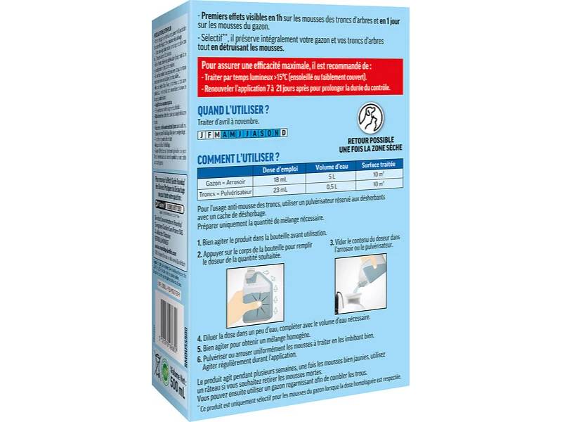 Roundup - Anti-mousses gazon troncs d'arbres 500 ml - Image 3