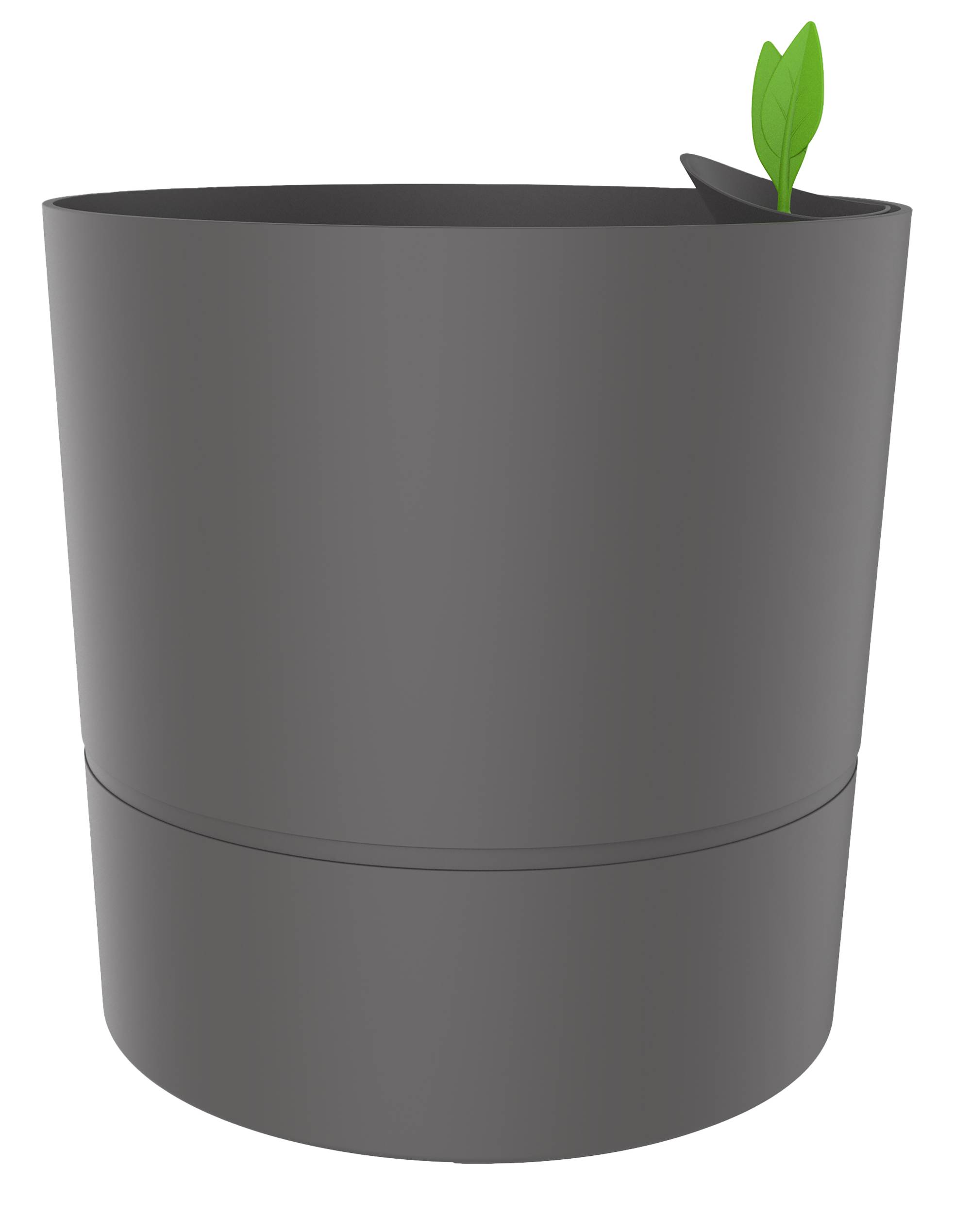 Pot Rond Plastique Anthracite - AQUADUO XL