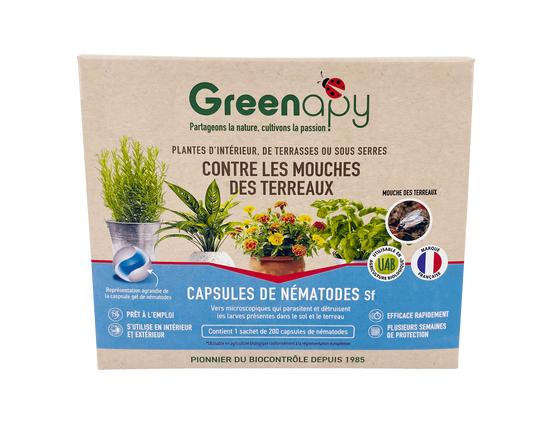 Greenapy - Nématodes anti-mouches des terreaux capsules - Greenapy - Image 1